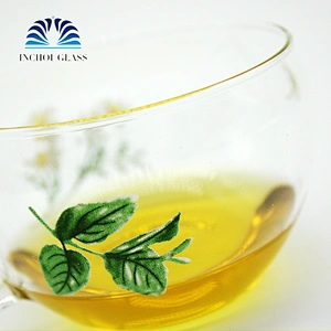 Creative Flowers And Leaf Design Tea Coffee Glass Cup With The Handle