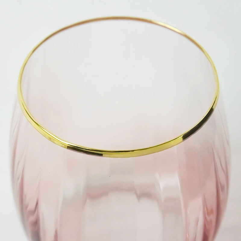 450ml High Quality Wholesale Handmade Personalized Pink Drinking Water Glass