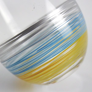 Blue-gray Yellow Vertical Bar Hand-painted Color Points Drink Cup Red Glass Wine