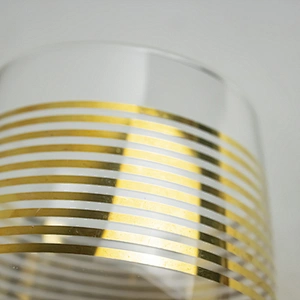 Hotel Bar Golden Creative Design Horizontal Stripes Drink Wine Glass