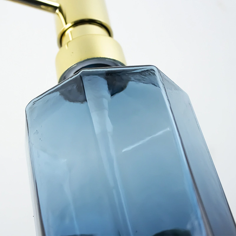 Transparent Blue Shampoo Hand washing liquid glass bottle