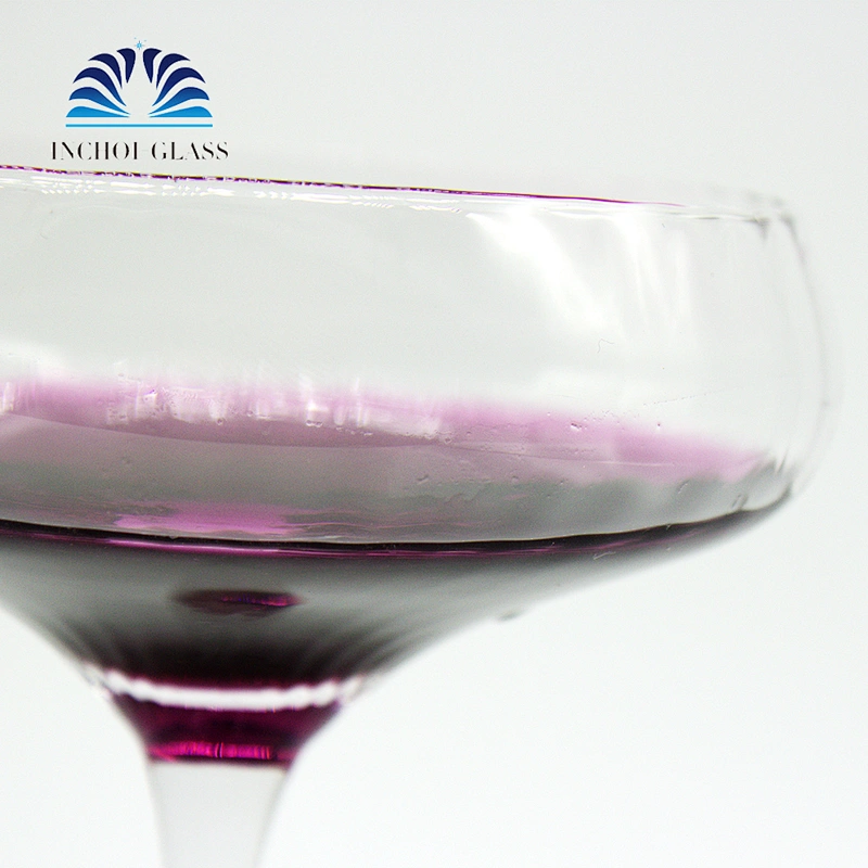 2019 High Quality Wholesale Handmade Good Products 300ml Vertical Edges Crystal Salad Margarita Glass