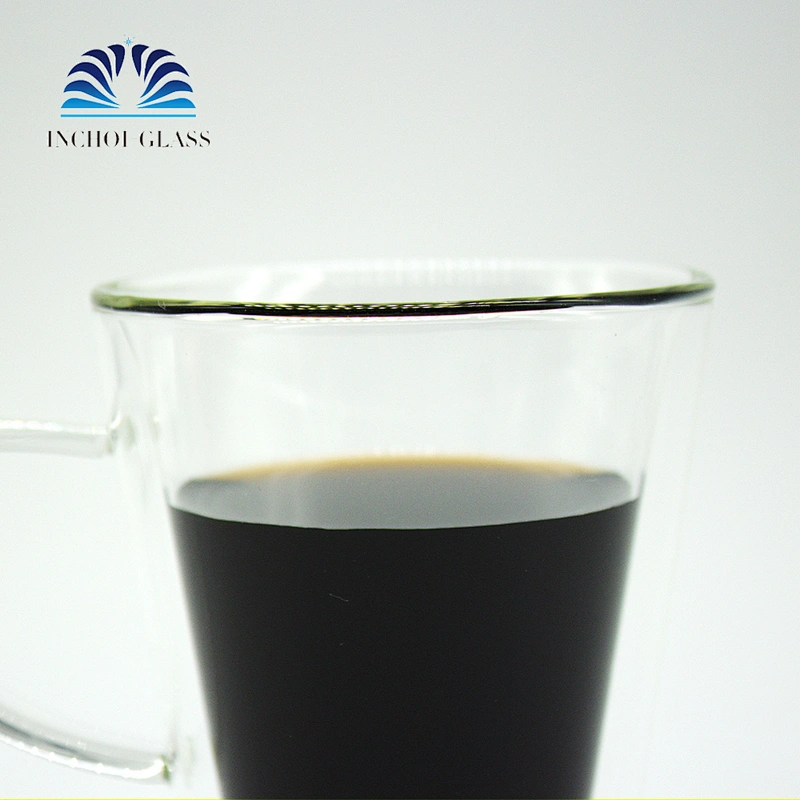 INCHOI Coffee or tea mugs Double wall Glassware 12 ozbellagio tumbler with handle glass cup