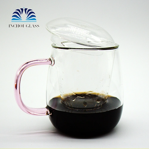 large with the handle coffee glass cup/tea glass cup with glass lid