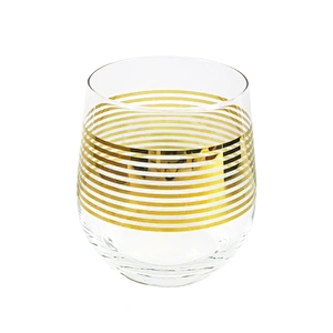 Golden Series Horizontal Stripes Art Whisky Wine Glass