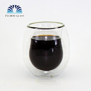 latte cups double walled coffee glass clear thermo insulated stackable mug/double wall beer glass