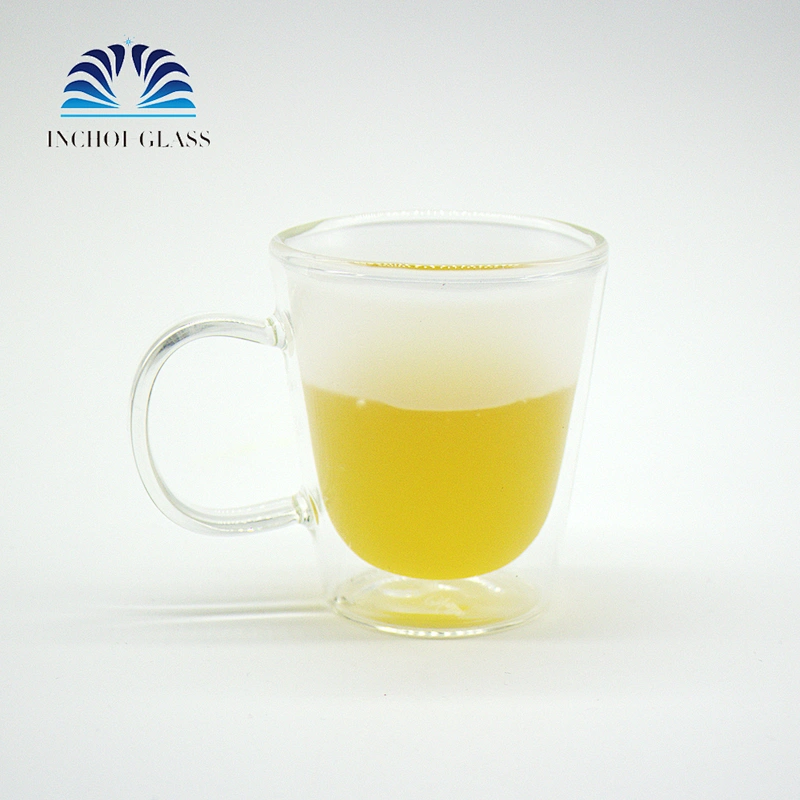 INCHOI Grind arenaceous inside double wall coffee mug /tea glass cup