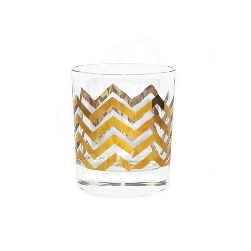 Golden Line Logo Stripe  Whisky Wine Glass Cup
