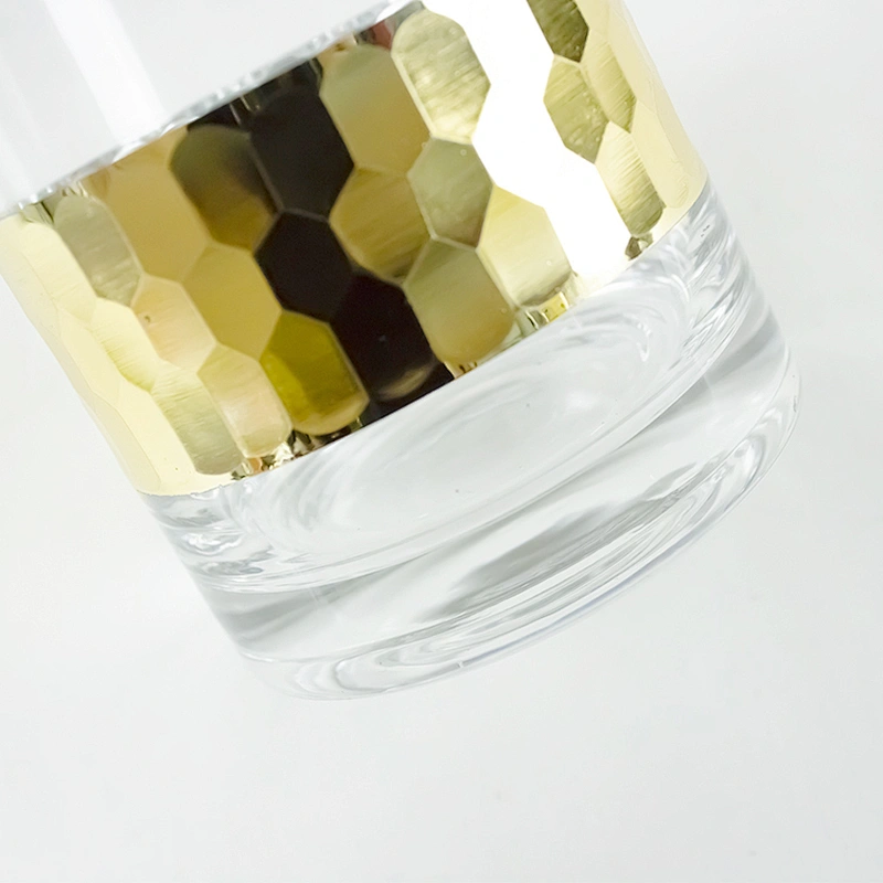 New Design Clear Golden Grain Sticker Decal Cup Honeycomb Whisky Glass