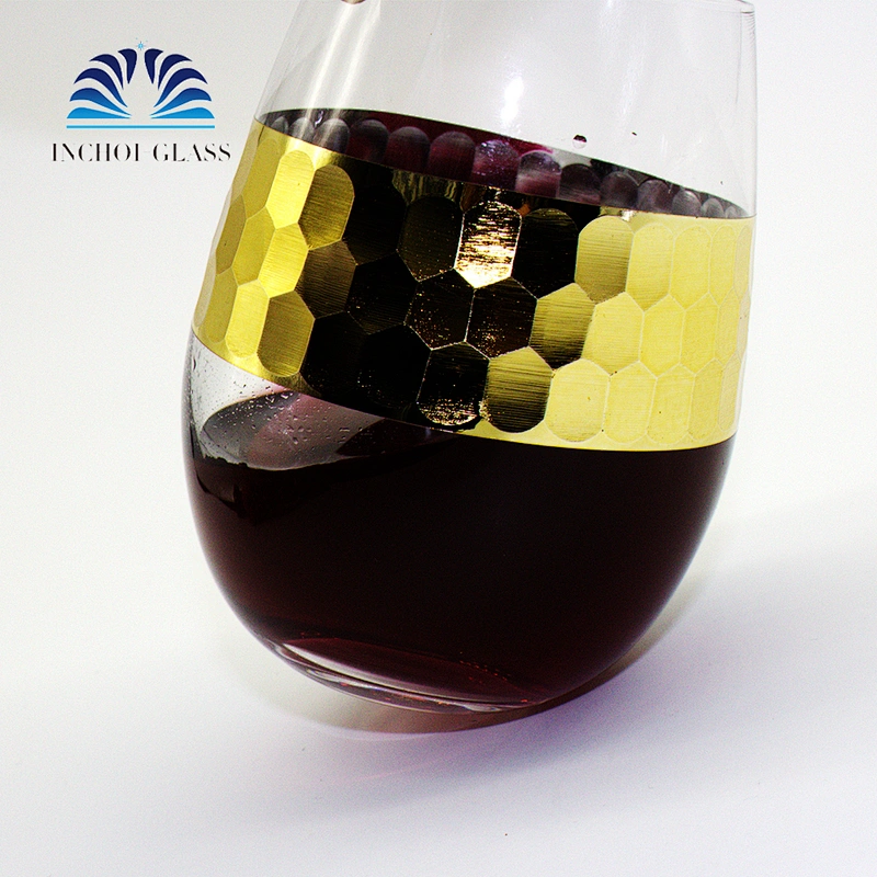 Honeycomb pattern glasses Luxury Wedding Gold Foil crystal Wine Glass cup,crystal drink Glass