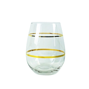 Logo Custom Handmade Hammered Eye Grain Golden Rim Glass Cup Lead-free Crystal whisky glass Drinking Glass