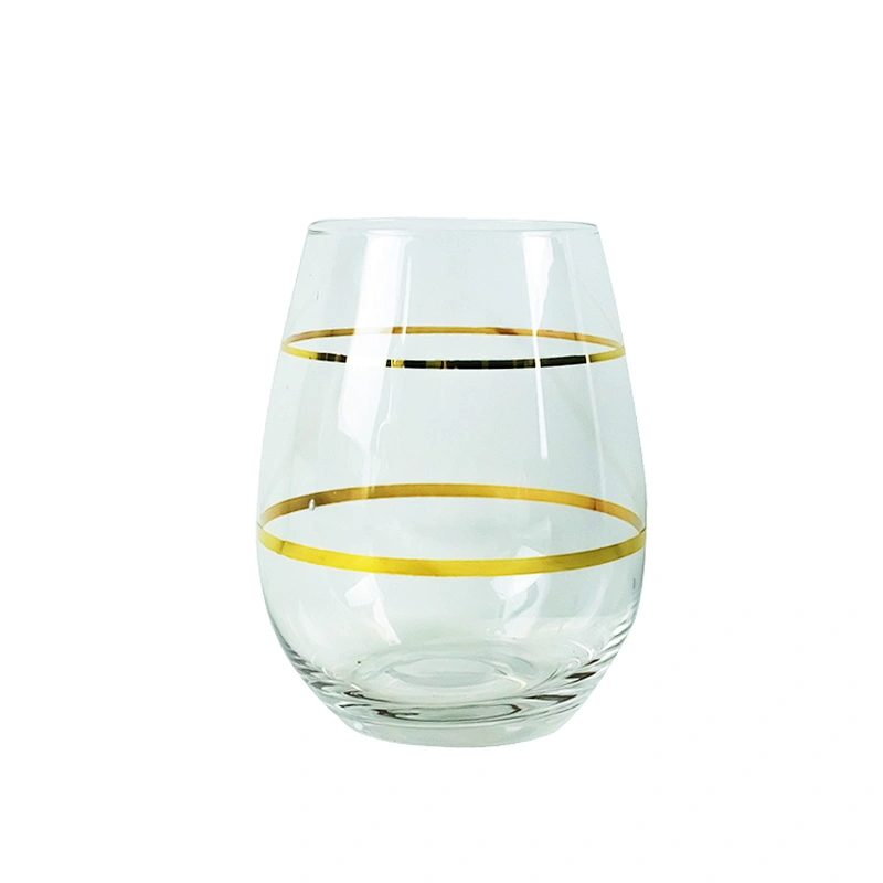 Logo Custom Handmade Hammered Eye Grain Golden Rim Glass Cup Lead-free Crystal whisky glass Drinking Glass