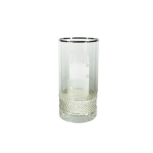 Diamond design edge milk fruit juice glass cup