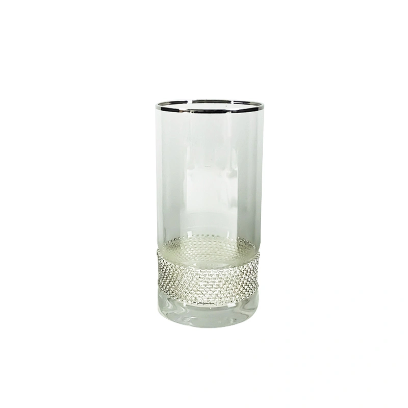Diamond design edge milk fruit juice glass cup