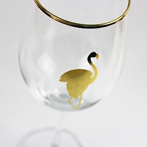 INCHOI Most Favourable Phnom Penh Golden Flamingos Art Stickers Wine Glass