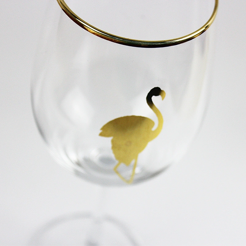 INCHOI Most Favourable Phnom Penh Golden Flamingos Art Stickers Wine Glass