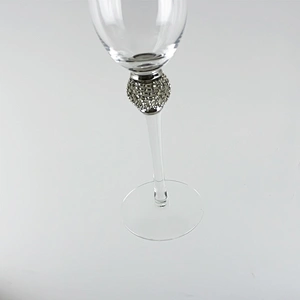 Diamond champagne Phnom penh Silver edge glass/wedding wine glass
