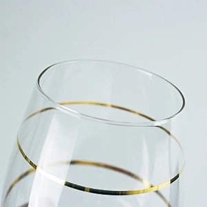 Logo Custom Handmade Hammered Eye Grain Golden Rim Glass Cup Lead-free Crystal whisky glass Drinking Glass