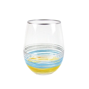 Blue-gray Yellow Vertical Bar Hand-painted Color Points Drink Cup Red Glass Wine