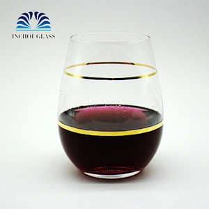 Logo Custom Handmade Hammered Eye Grain Golden Rim Glass Cup Lead-free Crystal whisky glass Drinking Glass