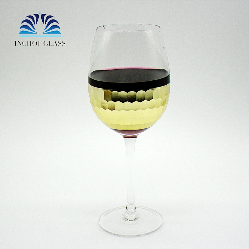 2019 New Design Honeycomb Golden Goblet Red Wine Glass