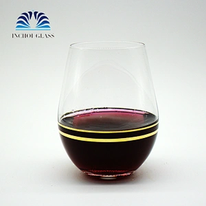 High-grade Golden Decal Stripe Liquor Transparent Crystal Red Beer Glass Cup