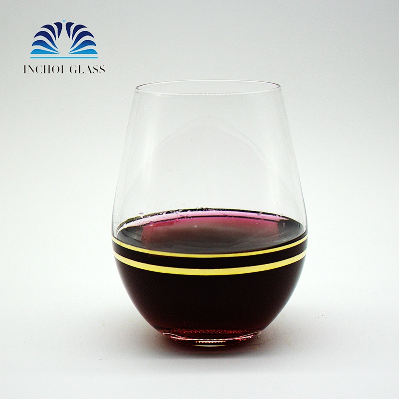 High-grade Golden Decal Stripe Liquor Transparent Crystal Red Beer Glass Cup