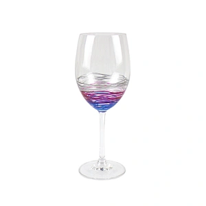 Art and New Design Purple Horizontal Stripe Color Glass Goblet