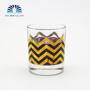 Golden Line Logo Stripe  Whisky Wine Glass Cup