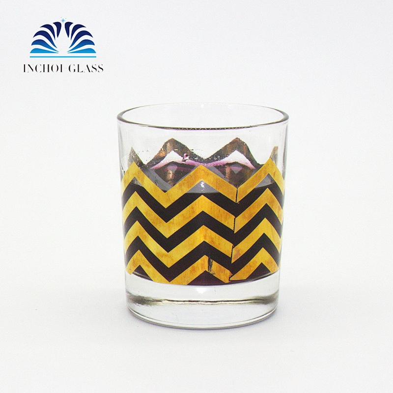 Golden Line Logo Stripe  Whisky Wine Glass Cup