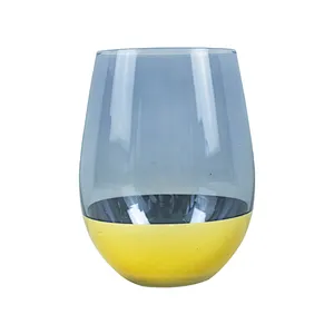 Wholesale Creative Glass Made In China Dark Blue Color Flat Bottom Glass