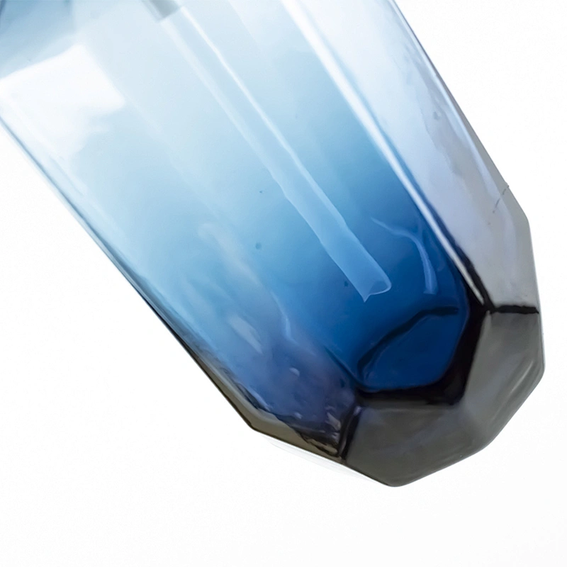 Transparent Blue Shampoo Hand washing liquid glass bottle