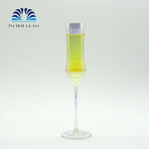 Rainbow Color Plating Color 200ml Transparent Crystal Champagne Glass