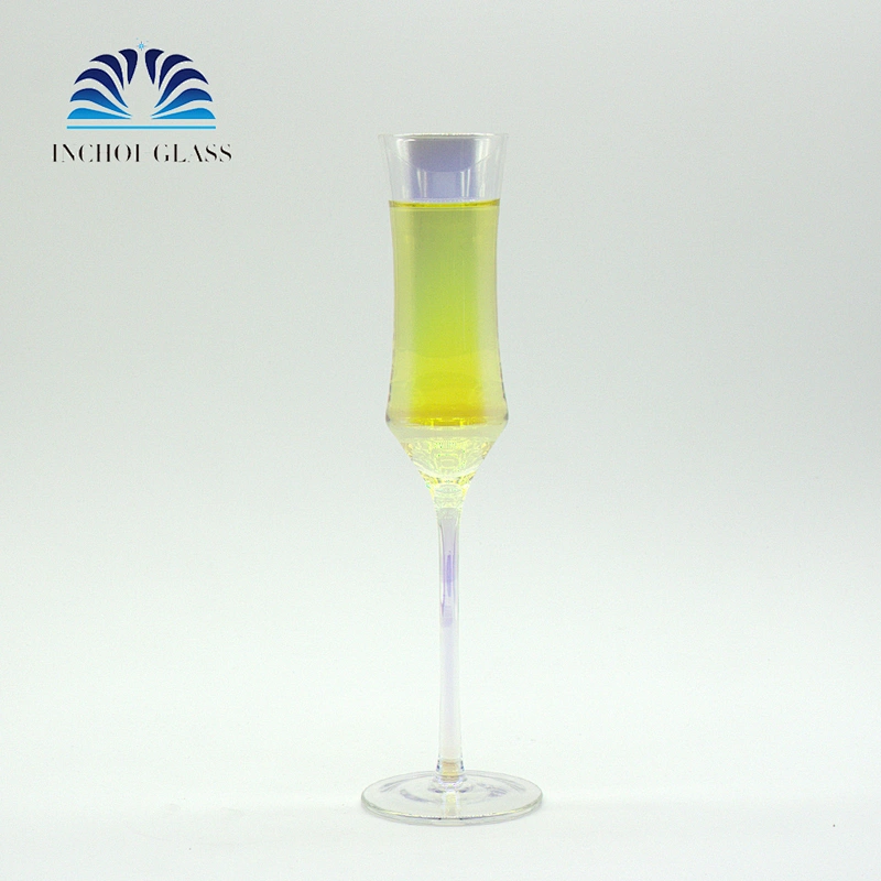 Rainbow Color Plating Color 200ml Transparent Crystal Champagne Glass