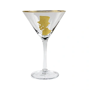 2019 New Cool Design Gold Skull Pattern Clear Mattie Glass/Cocktail Glass