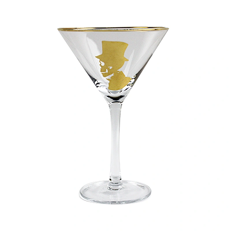2019 New Cool Design Gold Skull Pattern Clear Mattie Glass/Cocktail Glass