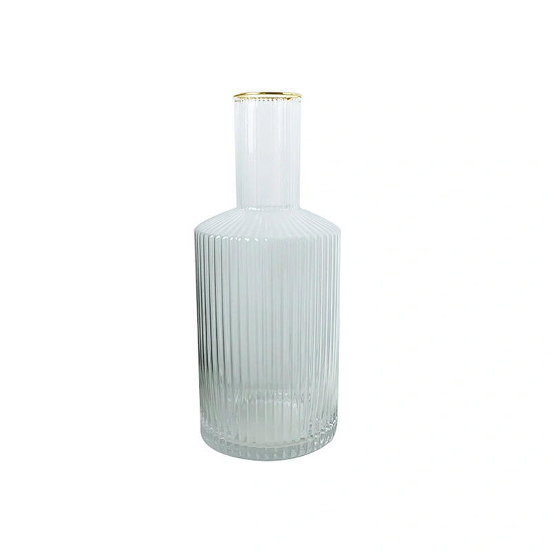 Golden Pattern Vertical Stripes Phnom Penh Glass Bottle Red Wine Decanter