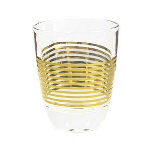 Gold Line Glass Cup Of Whisky Red Wine Glass For Bar