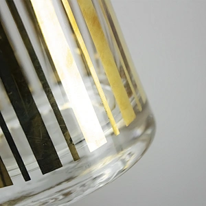 Gold Design whisky Vertical Stripes Wine  Glass Cup