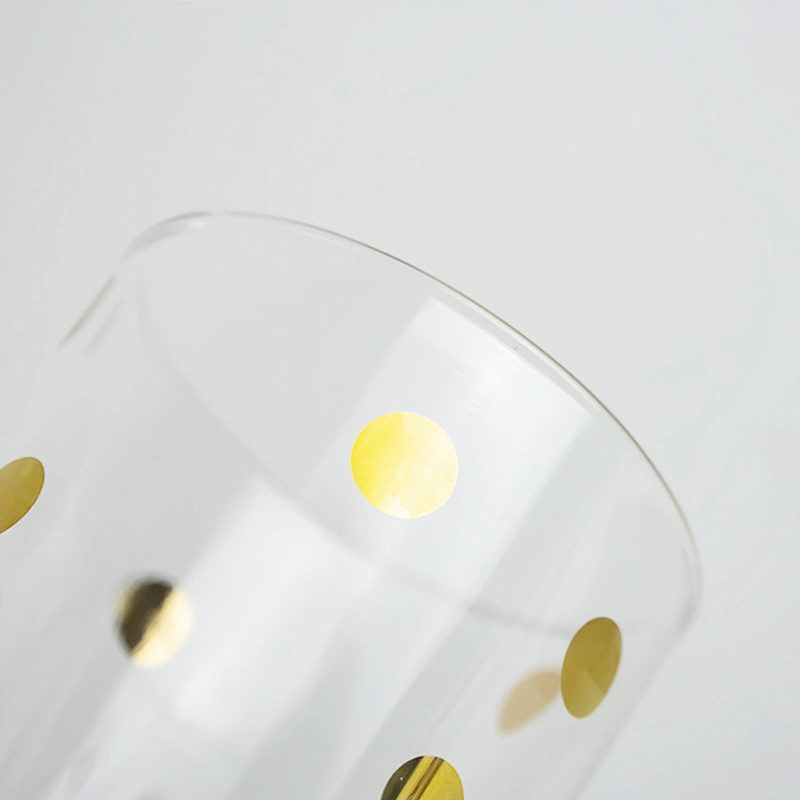 205ml Gold Decal Dots Decoration Whisky Glass Cup