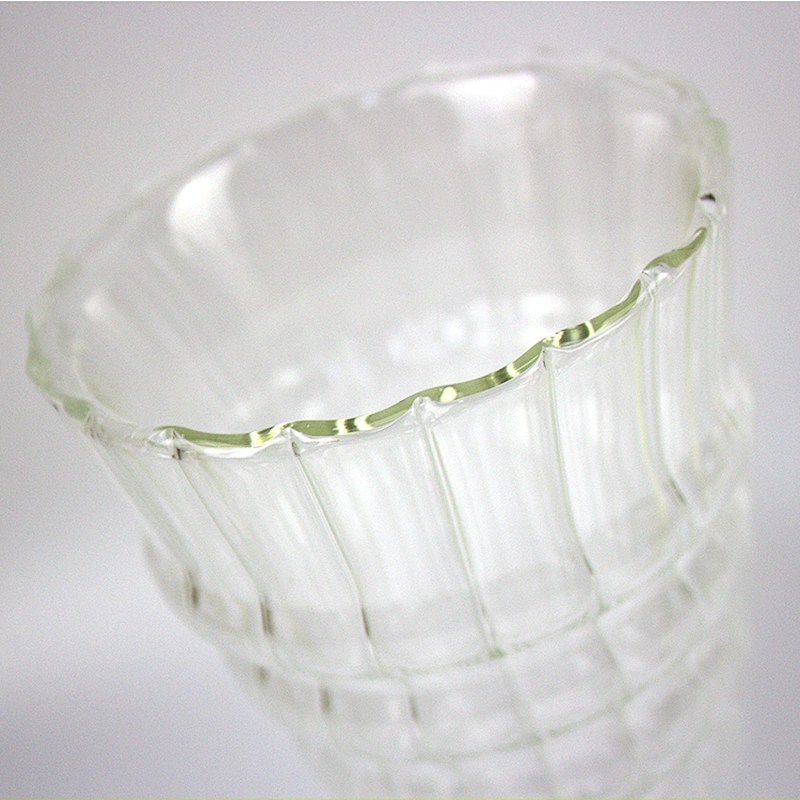 Crystal wine glass Horizontal Grain Vertical Stripes Double Wall Fruit Juice Beer Tea Cup Mike Glass