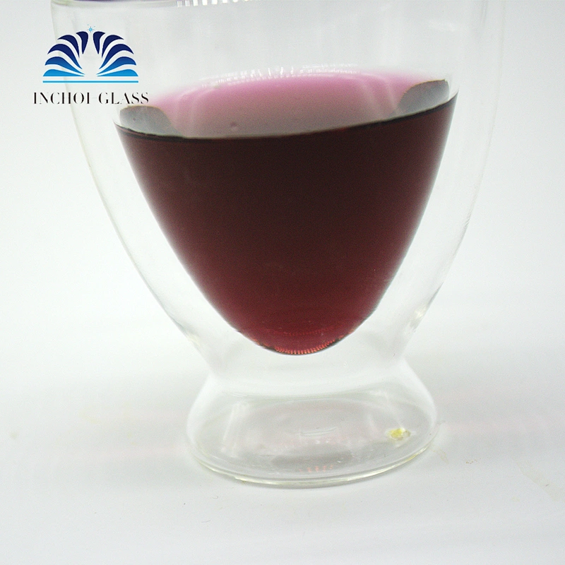 230ml transparent clear double wall glass milk cup/coffee tea juice mug/double wall beer glass