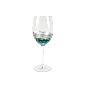 Green Art Design Hand-painted Decorative Pattern Red Wine Glass Goblet