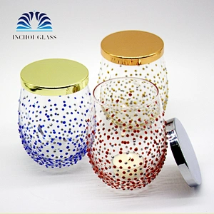 Nice Color spots Decorating Candle Holder Sets With Lid