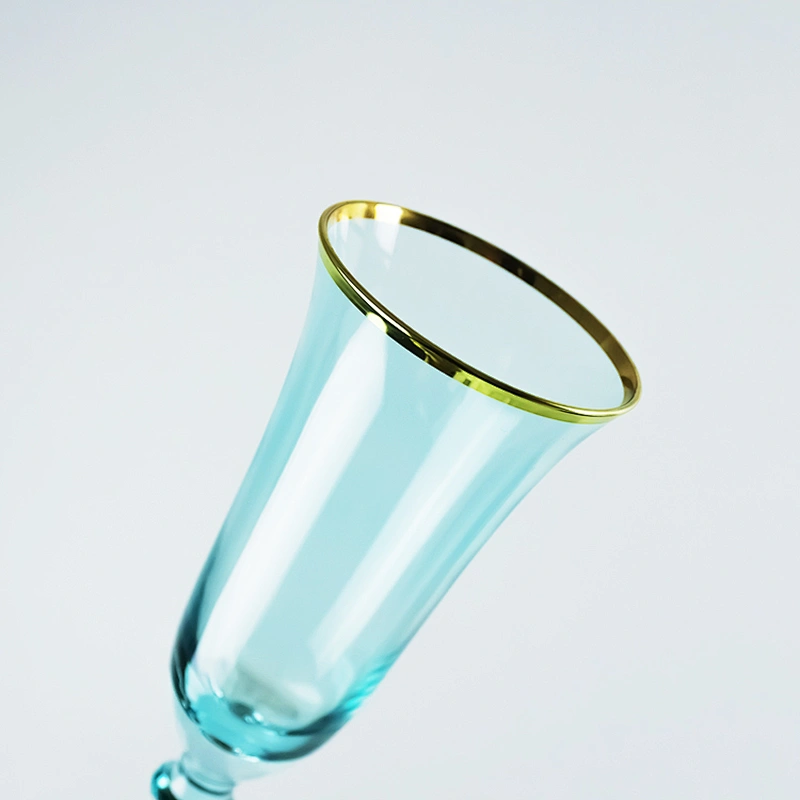 High quality 200ml Gold Golden Grain Light Green Liquor cocktail Champagne Wine Glass