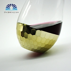 Honeycomb pattern glasses Luxury Wedding Gold Foil crystal Wine Glass cup,crystal drink Glass