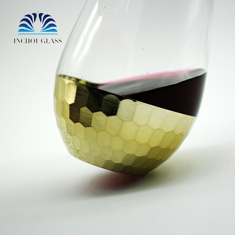 Honeycomb pattern glasses Luxury Wedding Gold Foil crystal Wine Glass cup,crystal drink Glass