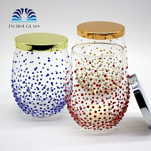 Nice Color spots Decorating Candle Holder Sets With Lid