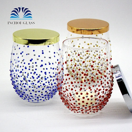 Nice Color spots Decorating Candle Holder Sets With Lid