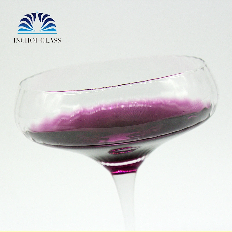 2019 High Quality Wholesale Handmade Good Products 300ml Vertical Edges Crystal Salad Margarita Glass
